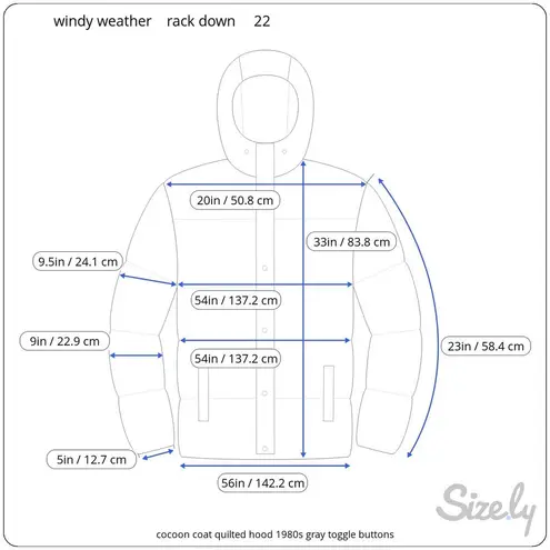 cocoon coat quilted hood 1980s gray toggle buttons Size undefined