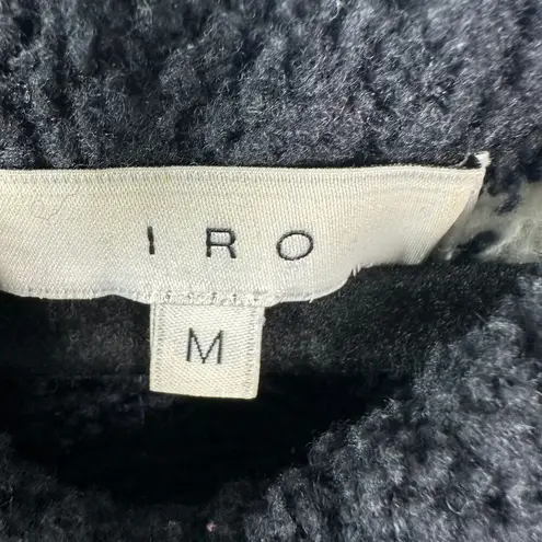 IRO Shani Wool Blend Crewneck Colorblock Black White Sweater Size Medium FLAW