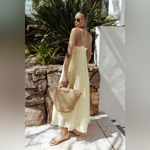 Petal and Pup Alyah Maxi Dress size Large yellow eyelet lace