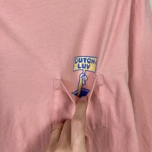 Dutch Bros Coffee Since 1992 Pink Dutch Luv Long Sleeve Graphic Tshirt Size S