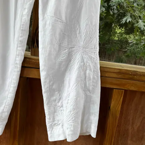 Susan Bristol Women's Vintage White Linen Pants Size 8