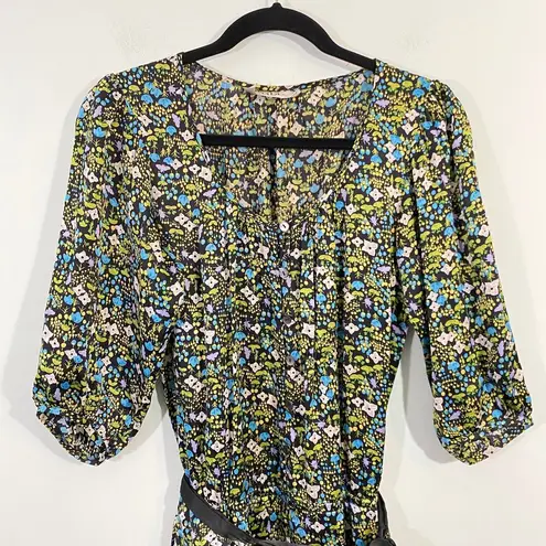 Tibi New York Women's Multicolor Floral Silk Quarter Sleeve Romper