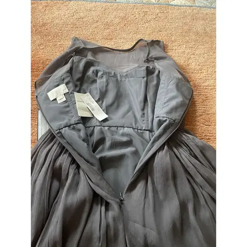 NWT J.Crew Clara Women’s Grey Sleeveless Lining Silk Chiffon Dress Size 0 Gray