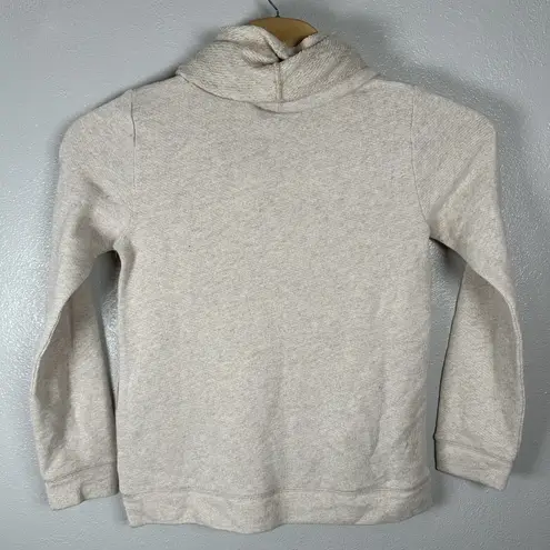 NEW J CREW Funnelneck Sweatshirt Womens Medium Beige Wool Blend Cowl Pullover Tan
