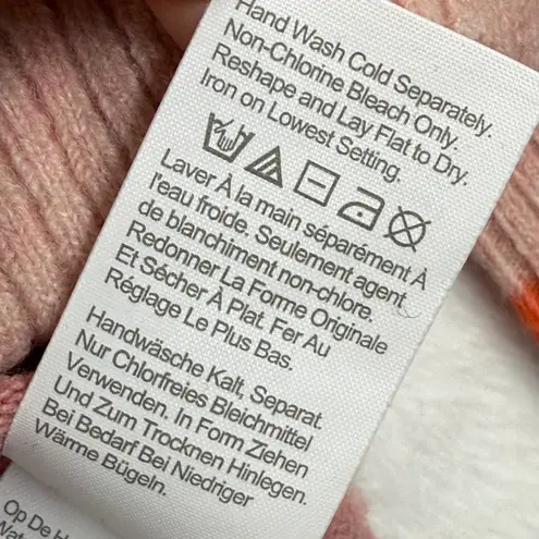 J.CREW Womens Striped Pink Alpaca Wool Blend Turtleneck Sweater Size S