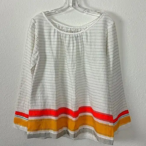 Lemlem Resort Gauze Cotton Top Small Striped Blouse Hand Weaved in Ethiopia