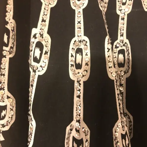 Carol Little Unique Full Circle Skirt Black White Bling Sz 10 Embellished Whimsy