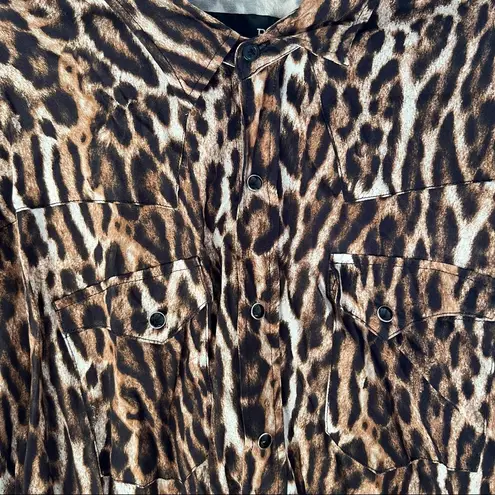 R13 Leopard Oversized Cowboy Shirt