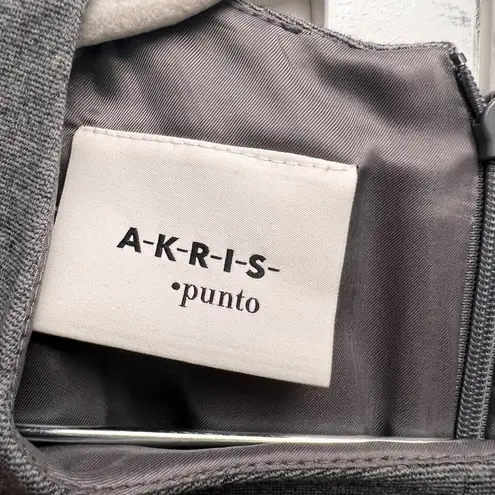 Akris Punto Seam-Paneled Jersey Flounce Dress in Gray size 8