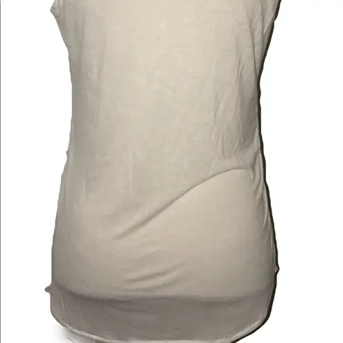 The Limited  women’s size medium crème tank v neck hi low semi sheer pockets nwt