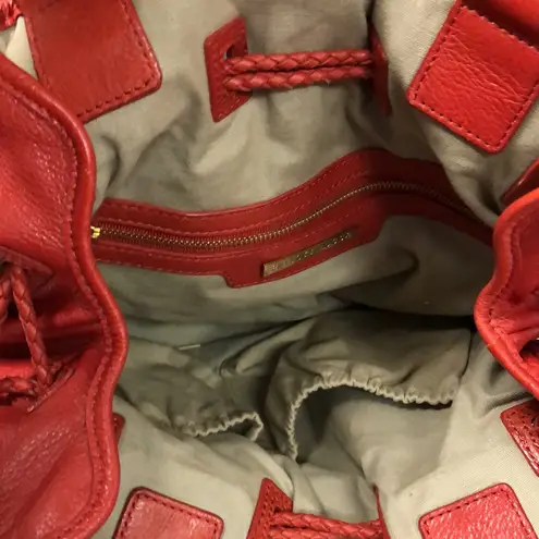 Elliott‎ Lucca fine leather red pedova style shoulder bag purse 13” x 10”