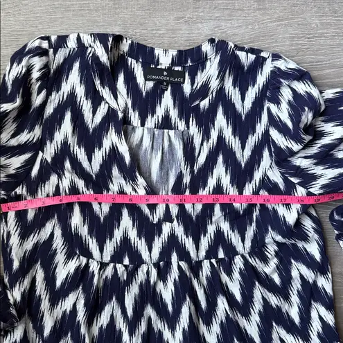 Tuckernuck Pomander Place Kenzo Ikat Navy Blue White Mini Dress Size M