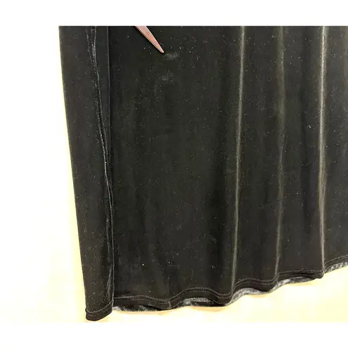 Walter Medium Black Short Sleeve Maxi Dress Velvet Mock Neck Romantic Goth Sexy