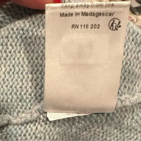 Zadig & Voltaire CASHMERE LIGHT BLUE LONG SLEEVE ROUND CREW NECK SWEATER XS