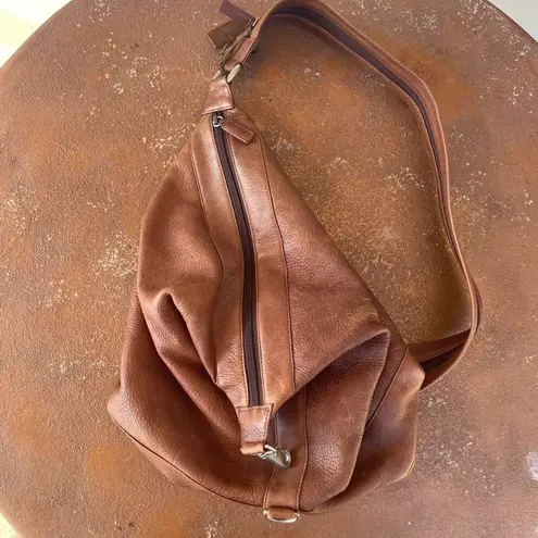 Free People Rolfs vintage Brown genuine leather crossbody bag satchel / basically new 