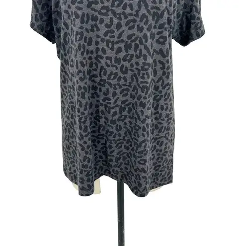 Harley Davidson Charcoal Gray Black Cheetah Print Tee Shirt Size XL