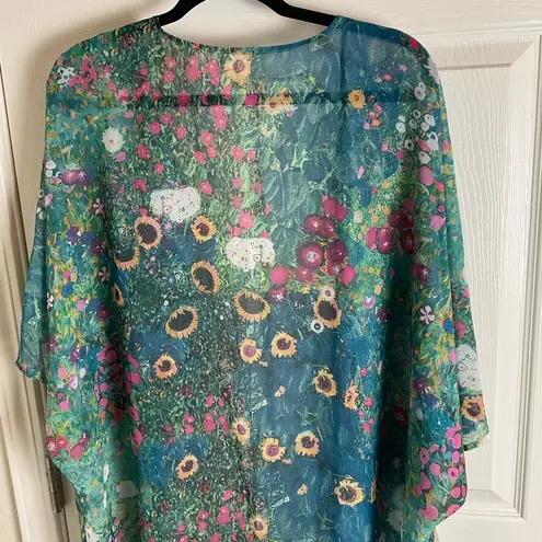 Floral woman’s Kimono Cardigan size 3XL Green