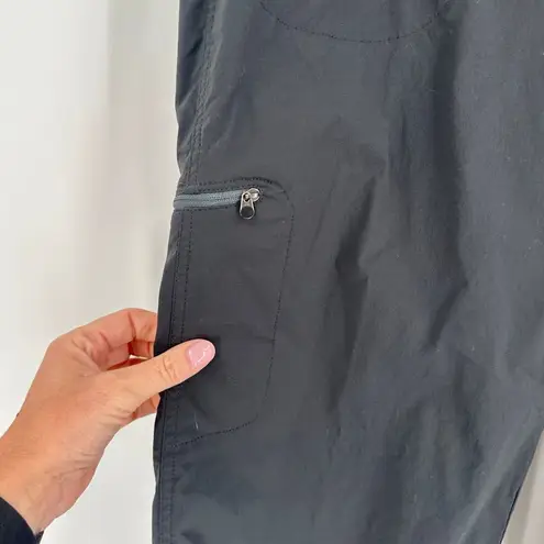 LL Bean Comfort Cycling Capris Pants Removable Shorts Size Medium Black Hiking