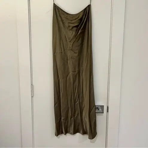 River Island NEW Satin Maxi Skirt Dark Green