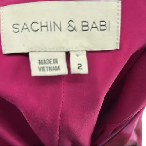 Sachin + Babi Zofia Floral Strapless Mikado Dress Watercolor Gown Size 2