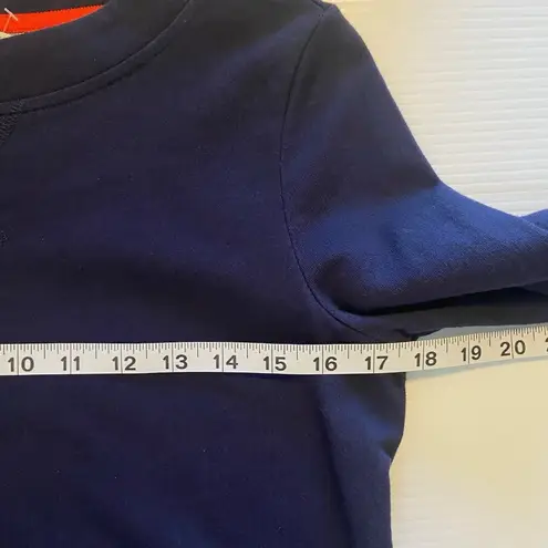 Boden Navy Livia Velvet Striped Cuff Quarter Sleeve Sweatshirt Dress Size 4L Blue