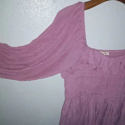 Kings Road LP Cottagecore Boho Peasant Dress Petite in Mauve Pink Size undefined