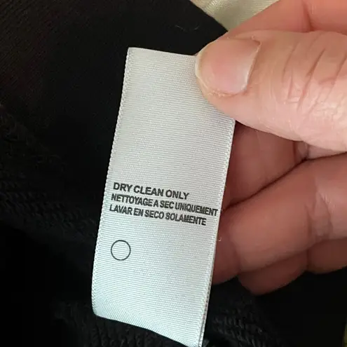 James Perse Women's Black Cotton Zippered Ribbed Hooded Fleece Zip Jacket Medium