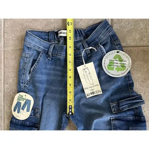 Love Gen Utility Cargo Parachute Jean Jogger Sz 3 NEW Sustainable Pockets Blue