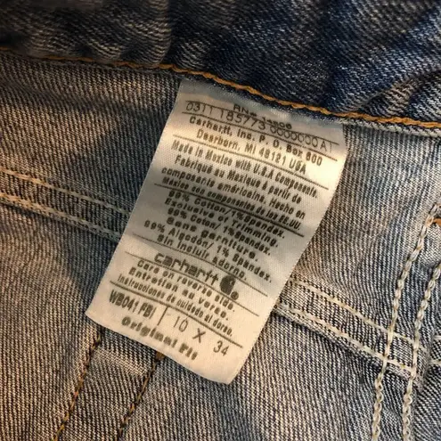 Carhartt  Womens Jeans Original Fit Straight Leg Medium Wash Stretch 10x34