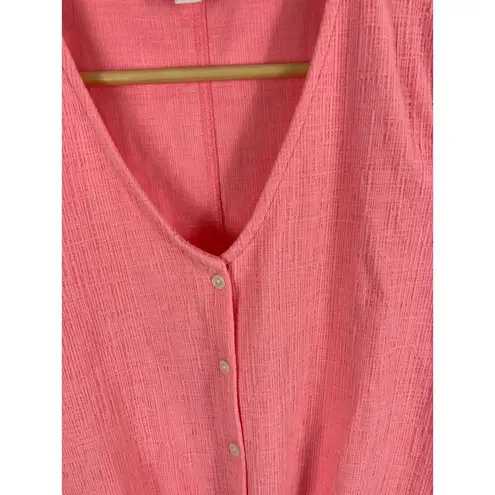 J.Crew  Texture Short Sleeve V Neck Tie Bottom Pink Top Size Small