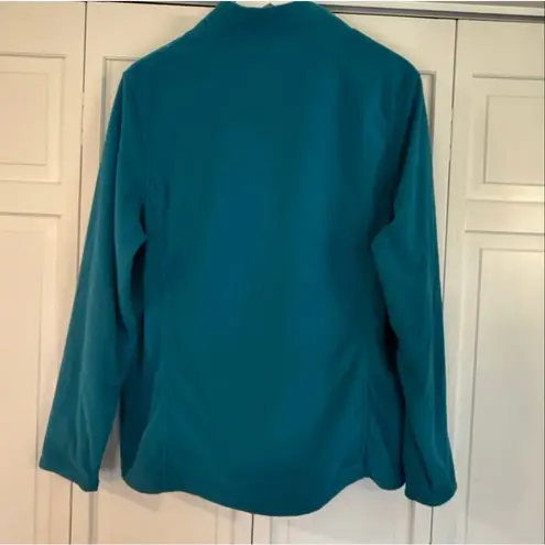 Lands’ End teal fleece mock neck sweater size XL Blue