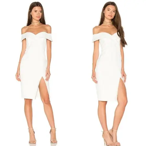Bardot Bella Midi Dress Size 6 Small New with tags off white off the shoulder