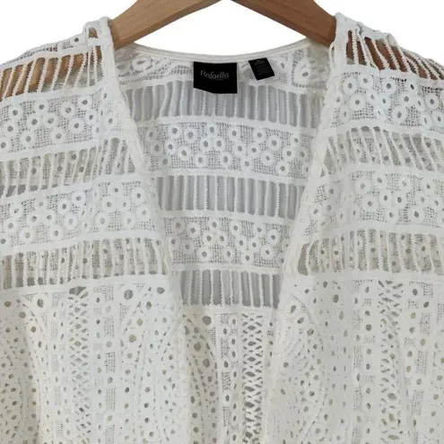 Rafaella NEW White Embroidered Lace Swim Cover-Up Cardigan Size Small