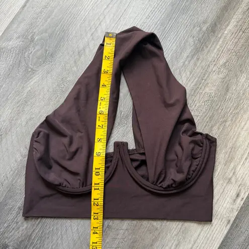 Expreso Brown Club Top Elastic Cross Back Deep Plunge 6