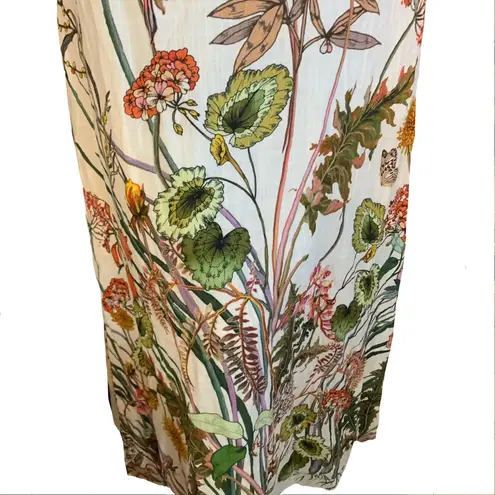I.N.C. CREAM & GREEN BOTANICAL PRINT KAFTAN STYLE MAXI DRESS NWT (M) Size M