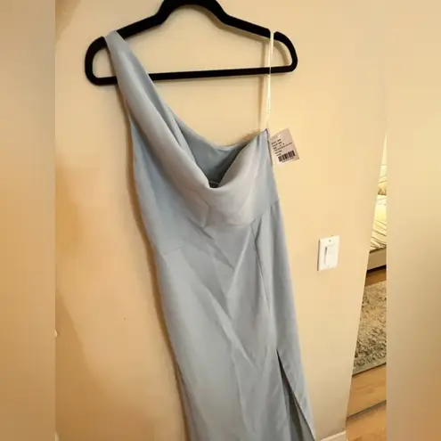 After Six One-Shoulder Draped Cowl-Neck Maxi Formal Dress