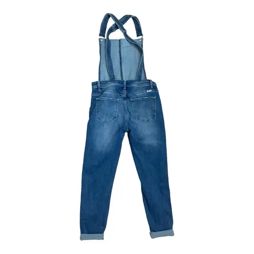 Kancan womens large denim overalls cuffed cute basic casual jean Blue