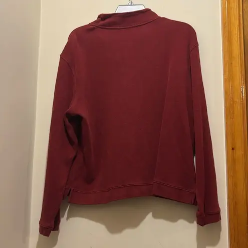 Longaberger Homestead Size Large Red Fleece Quarterzip