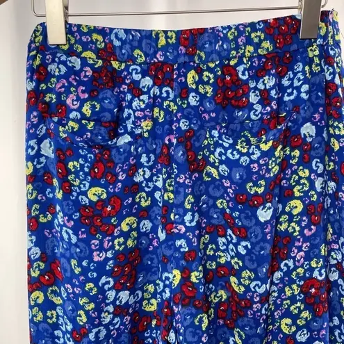 Kaari Blue Wide Leg Floral Pants in Blue Size Small