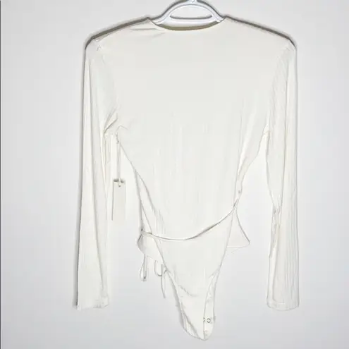 Capulet  Prima white ribbed long sleeve bodysuit size S