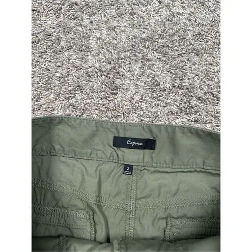 EXPRESS vintage y2k  mini mirco skirt army green utility drawstring waistband 2 - Image 3