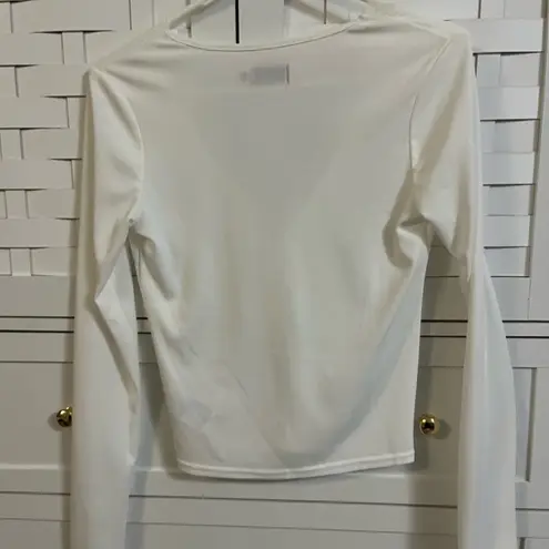 Edikted White Long Sleeve Top with rose Lace Detail