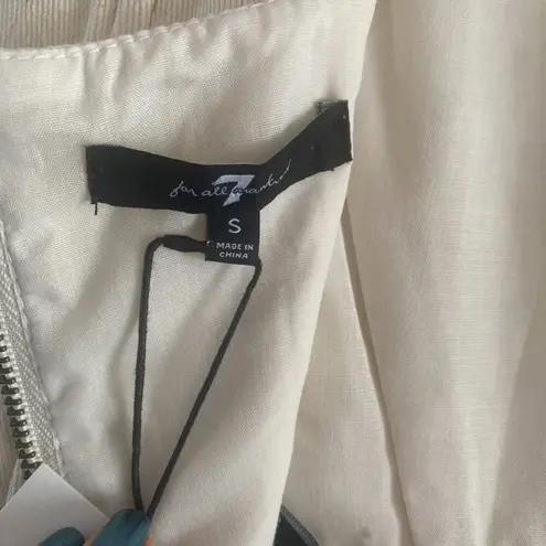 7 For All Mankind  Khaki Small Denim Crop Top NEW Festival Boho Boning Hippie‎ - Image 8