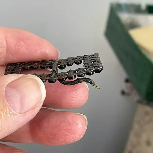 Antique French Jet Gothic Edwardian black belt buckle