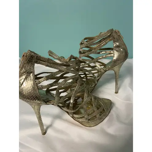 open toe gladiator style strap high heel stilettos size 6.5. S