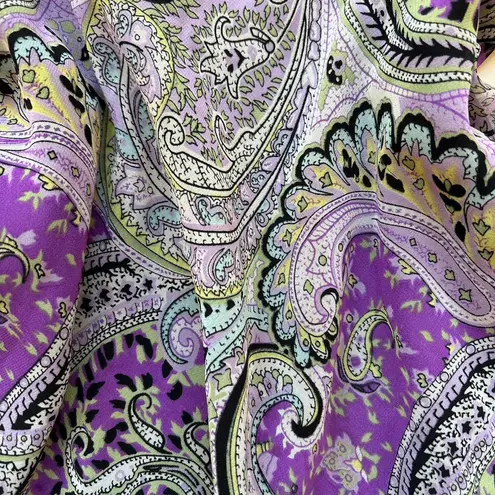 Revolve ARB Y2K vintage paisley print purple white and green babydoll fairy top