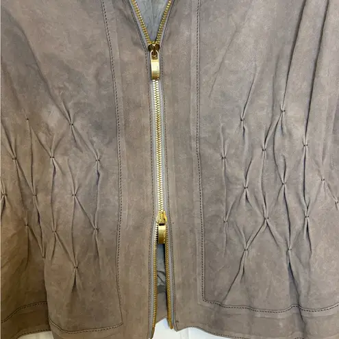 Escada Taupe Goat Suede Leather Moto Jacket | EU 36 / US 4 Designer Luxe Chic Tan