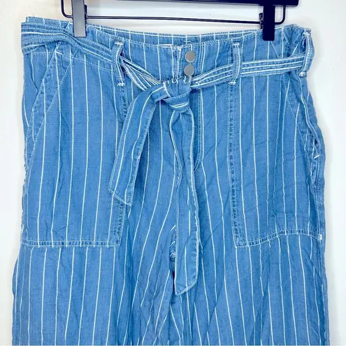 Seven7 Wide Leg Belted Mystical Striped Pants Size 10 NWT