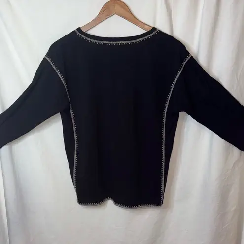 Garnet Hill Monroe Organic-Linen Jersey Knit 3/4 Sleeve Size Small Top