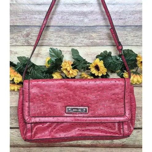 Relic Fossil Hot Pink Ostrich Faux Vegan Leather Shoulder Bag Clutch MINT